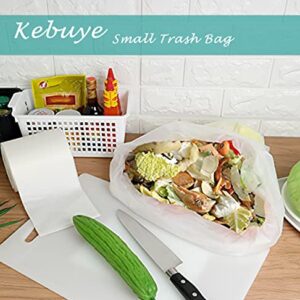 Small Trash Bags 1.2 Gallon, Biodegradable Gallon Waste Bag, Mini Compostable Strong Bathroom Wastebasket Can Liners Garbage Bags for Home Office Kitchen Fit 5 Liter 5L, 1 Gal, White