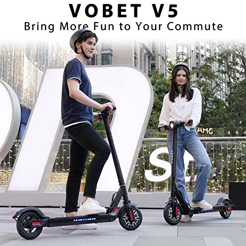 VOBET Adults Electric Scooter,350W Motor,8.5Inch Solid Tire,18.5 Miles 18.5 MPH Portable Folding Commuting Scooter for Adults with Front and Rear Shock Absorption System and APP