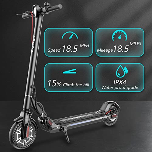 VOBET Adults Electric Scooter,350W Motor,8.5Inch Solid Tire,18.5 Miles 18.5 MPH Portable Folding Commuting Scooter for Adults with Front and Rear Shock Absorption System and APP