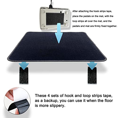 Sewing Machine Foot Pedal Non Slip Pad, with 3 Panda Embroidery, Sewing Machine Pedal Mat, Extra Large and Thicker Make Sure it Stays in Place