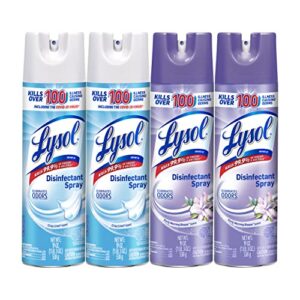 lysol 2x19oz crisp linen + 2x19oz early morning breeze disinfectant spray bundle