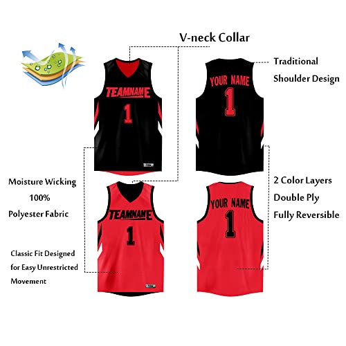 Custom Reversible Basketball Jersey Mesh Performance Uniform Personalized Printed Name Number for Men/Boy