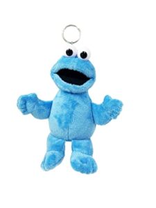 altay plush soft keychains elmo, big bird, and cookie monster- each 6 inches tall (cookie monster)