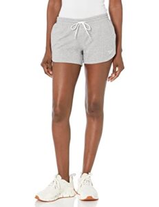 reebok women's standard identity logo shorts, medium grey heather