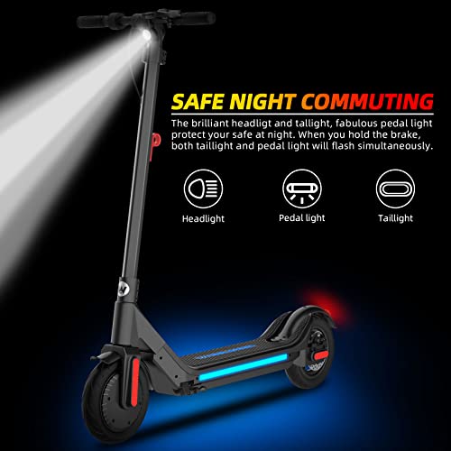 Wheelspeed Electric Scooter, 20-25 Miles & 15 MPH(Pro Ver. 35-40 Miles & 19 MPH) Commuting 350W Motor(Pro Ver. 400W) 10" Pneumatic Tires Foldable E-scooter Adult with Rear Suspension