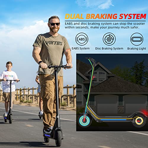 Wheelspeed Electric Scooter, 20-25 Miles & 15 MPH(Pro Ver. 35-40 Miles & 19 MPH) Commuting 350W Motor(Pro Ver. 400W) 10" Pneumatic Tires Foldable E-scooter Adult with Rear Suspension