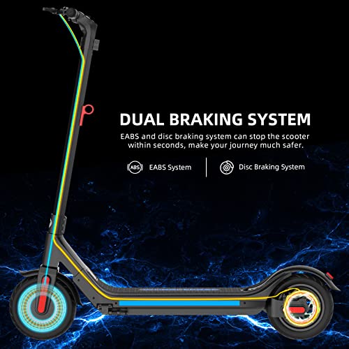 Wheelspeed Electric Scooter, 20-25 Miles & 15 MPH(Pro Ver. 35-40 Miles & 19 MPH) Commuting Electric Scooter, 350W Motor(Pro Ver. 400W) 10" Pneumatic Tires Foldable E-scooter Adult with Rear Suspension