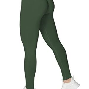 Sunzel Scrunch Butt Lifting Leggings Women High Waisted Seamless Workout Leggings Gym Tights Tummy Control Yoga Pants Bronze Green