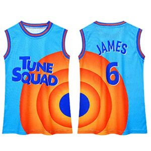 Basketball Jersey for Kids No.6 Space Movie Basketball Superstar No.6 Tshirt Fashion Sport Tank Tops Quick Dry Basketball Cartoon Movie Jersey Novelty Sportwear Tops Tee for Boys Halloween Costume #6