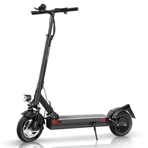 joyor y7-s electric scooter for adults, max 31 mph and 43.5-56 miles long-range, dual suspension, 10 inch off-road tires foldable electric scooter for commute and travel - black