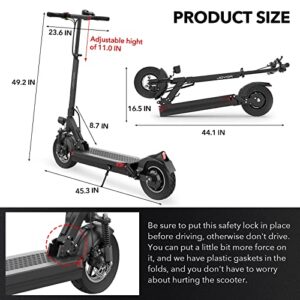 JOYOR Y7-S Electric Scooter for Adults, Max 31 MPH and 43.5-56 Miles Long-Range, Dual Suspension, 10 Inch Off-Road Tires Foldable Electric Scooter for Commute and Travel - Black