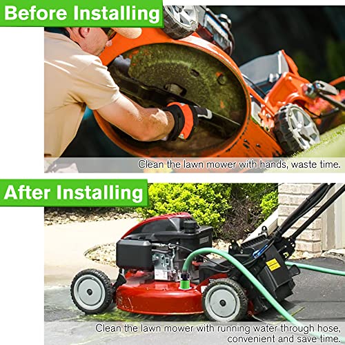 Dreyoo Lawn Mower Deck Wash Kit, Deck Wash Adapter Quick Connect Attachment Kit, Riding Lawn Mower Cleaning Accessories, Compatible with MTD Troy Bilt Craftsman Lawn Mower Tractor