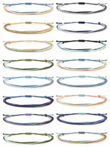 roe dolph 16 pcs string bracelets for men colorful aesthetic bracelets for women adjustable surfer wave bracelets pack waterproof handmade ankle bracelets set friendship bracelets for summer(style b)