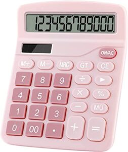 koffnia basic desktop calculator with big button large display (pink)