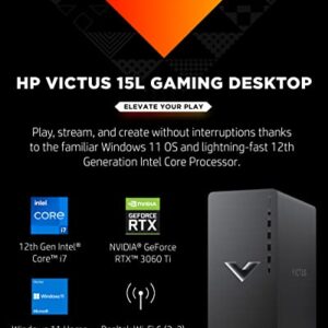 Victus 15L Gaming Desktop Computer,12th Generation Intel Core Processor, NVIDIA GeForce RTX 3060 Ti, 16 GB SDRAM,1 TB SSD, OMEN Gaming Hub, Windows 11 Home OS, Wi-Fi 6 (TG02-0050, 2022)