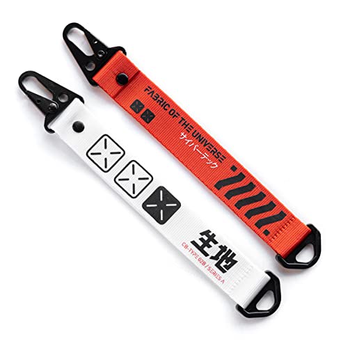 Fabric of the Universe Techwear Cyberpunk Graphic Keychain Hang Tag (Cbr-002 Red/White Set)