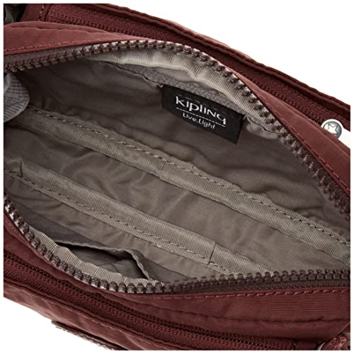 Kipling Womens Abanu Crossbody Bag, Mahogany, 7.75 L x 5.25 H 3 D US