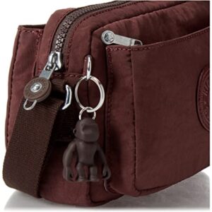 Kipling Womens Abanu Crossbody Bag, Mahogany, 7.75 L x 5.25 H 3 D US