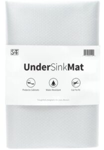 s&t inc. under sink mat, shelf liner for kitchen cabinet non adhesive, waterproof and plastic kitchen shelf liner, clear, 24 in. x 48 in.