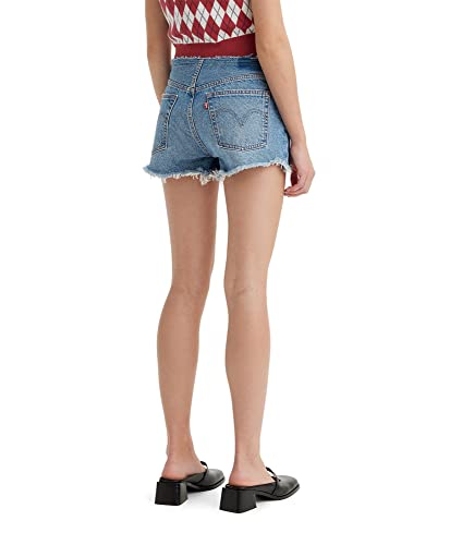 Levi's Women's 501 Ripped Waist Shorts, (New) Indigo Stonewash, 28