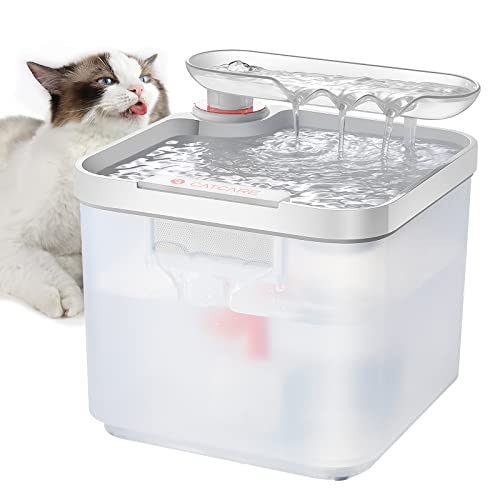 CAT CARE Cat Water Fountain - 84oz/2.5L Automatic Pet Water Fountains Bowl Dispenser for Cat Dog Drinking with Patented Filtration Tech, 3 Months Filter, Ultra Quiet, Removes Various Impurities