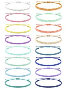 16pcs boho string bracelets for women waterproof wave surfer bracelets for summer adjustable rope braided bracelets gifts for teen girls cute friendship bracelets pack gifts for holiday（set d-16pcs）