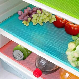 8 pcs refrigerator liners mats washable, refrigerator mats liner waterproof oilproof, shinywear fridge liners for shelves, cover pads for freezer glass shelf cupboard cabinet drawer (4 color mixed)