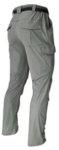 wenronsta men's hiking work cargo pants quick-dry lightweight waterproof 6 pockets outdoor mountain fishing camping pants sage green m