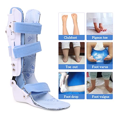 Tairibousy Kids AFO Drop Foot Brace Children Ankle Foot Orthosis for Toddler Pediatric Afo Night Splint Othopedic Baby Drop Foot Support Walking with Shoes or Sleeping （Left）