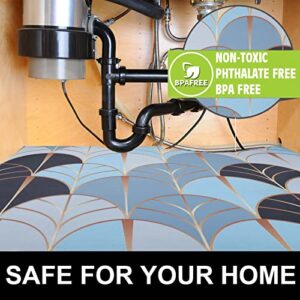 AiBOB Under The Sink Mat, 24 X 36 in, Durable Premium Mats Protect Kitchen and Bathroom Cabinets, Waterproof Absorbent Shelf Liner, Blue