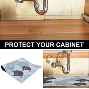 AiBOB Under The Sink Mat, 24 X 36 in, Durable Premium Mats Protect Kitchen and Bathroom Cabinets, Waterproof Absorbent Shelf Liner, Blue