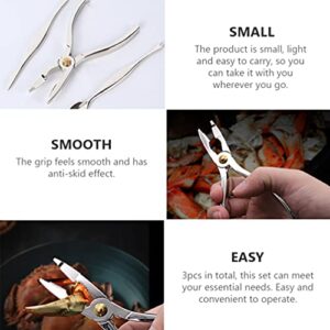 Luxshiny Dinnerware Sets Picks Tool Seafood Tools Set Crab Lobster Crackers Shellers Alloy Seafood Pecan Walnut Plier Opener Seafood Tool For Lobster Crab Crawfish Prawns 3pcs Seafood Plier Dish Set