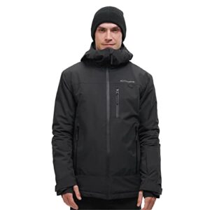 extremus outlook peak ski jacket for men, waterproof warm winter coat with adjustable hood and water-resistant zippers