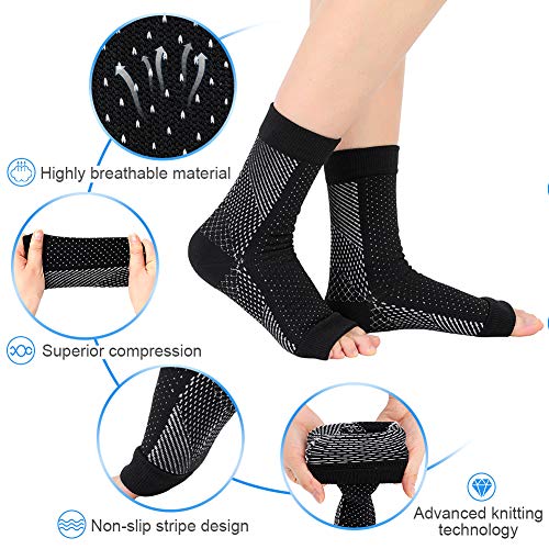 Yosoo Health Gear Plantar Fasciitis Night Splints, with Compression Socks and Spiky Ball, Orthotic Drop Foot Support Brace for Achilles Tendon, Drop Foot and Tendonitis, Fits Left Right Women Men