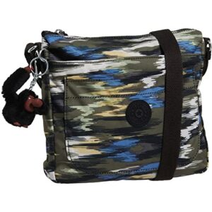 kipling women’s sebastian crossbody, super light, durable messenger, nylon shoulder bag, camo charm