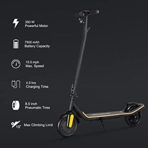 LEQISMART Electric Scooter Adults, 350W Motor & 15.5MPH, 8.5" Pneumatic Tires, 12-17 Miles Range E with 270Wh Battery, Foldable Commuting for Adults