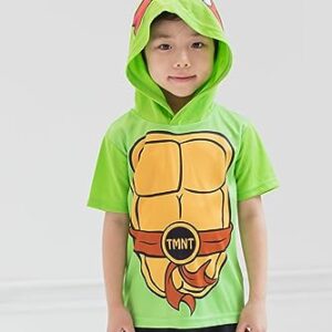 Teenage Mutant Ninja Turtles Raphael Little Boys Athletic Graphic T-Shirt Mesh Shorts Black/Green 7-8