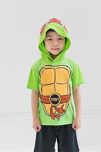 Teenage Mutant Ninja Turtles Raphael Little Boys Athletic Graphic T-Shirt Mesh Shorts Black/Green 7-8