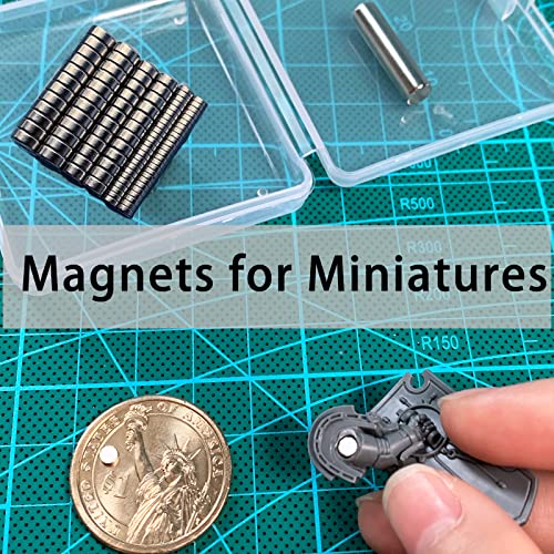 200 MEALOS Mini Magnets - 100pcs 3X1mm, 50pcs 4x2mm, 50pcs 5x2mm - Tiny Thin Magnets for Miniatures Small Model Hobby Crafts - Small Round Little Magnets Combo Pack