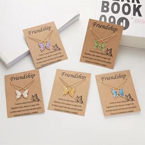 Friendship Necklace Matching Butterfly Necklace Gold Plated 2 Best Friend Butterfly Pendant Necklace for Girls Women Friends BFF Long Distance Birthday Gifts-purple