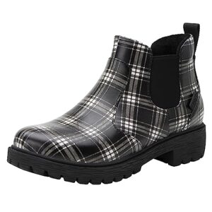 alegria rowen - all-day comfort, arch support, and stylish women's boot for endless support plaid 8-8.5 m us