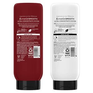 TRESemmé Ultra Keratin Smooth Concentrate Shampoo And Conditioner For Dry Hair Salon Smooth In 30 Secs, Fast-Lather And Fast-Detangle Technology, 2X More Washes Combo Pack, Red 20 Ounce (Pack of 2)