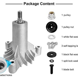 Replacement 130794 Spindle 153535 Pulley Compatible with Craftsman Mower - Spindle Assembly with Pulley Compatible with Craftsman LT1000 LT2000 DYT4000 42" Deck Tractor, HU, Poulan Pro Riding Mower