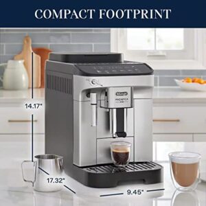 De'Longhi Magnifica Evo, Fully Automatic Machine Bean to Cup Espresso Cappuccino and Iced Coffee Maker, Colored Touch Display, Black, Silver