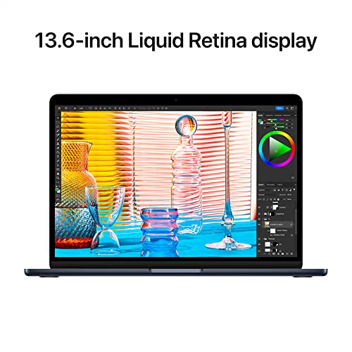 Apple 2022 MacBook Air Laptop with M2 chip: 13.6-inch Liquid Retina Display, 8GB RAM, 256GB SSD Storage, Backlit Keyboard, 1080p FaceTime HD Camera. Works with iPhone and iPad; Midnight