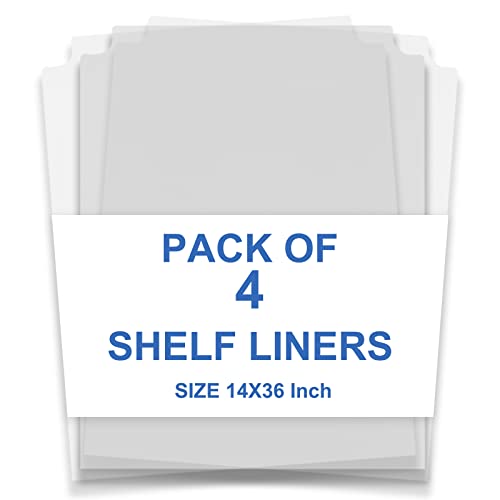 Shelf Liners for Wire Shelving - Wire Rack Pantry Shelf Liner - Set of 4-14 X 36 Inch - Plastic Shelf Mats for Wire Shelves
