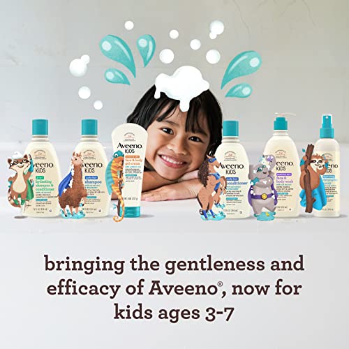Aveeno Kids 2-in-1 Hydrating Shampoo & Conditioner, Gently Cleanses, Conditions & Detangles Kids Hair, Formulated With Oat Extract, For Sensitive Skin & Scalp, Hypoallergenic, 12 fl. oz
