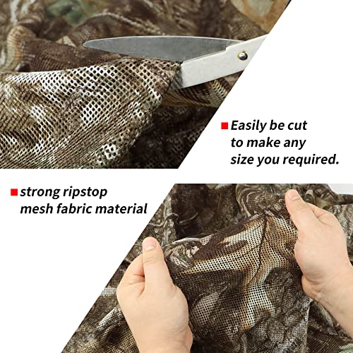 WINWAY 300D Camo Burlap Camouflage Netting Quiet Mesh Net for Hunting Sunshade Camping Concealment Shooting Blinds…