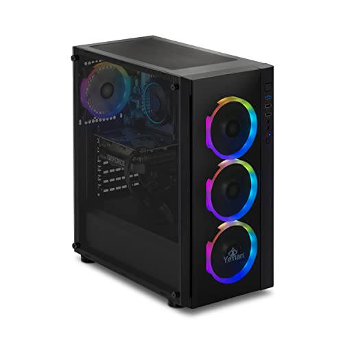 YEYIAN Katana X24 Gaming Desktop PC, Intel 12th Gen Alder Lake i5-12400F 6-Core 2.5GHz, GeForce RTX 3060 12GB GDDR6, 1TB NVMe SSD, 16GB DDR4 3200MHz, 4 ARGB, Win 11 Home 64-bit, WiFi 6, BT 5.2, 650W