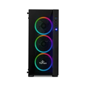 YEYIAN Katana X24 Gaming Desktop PC, Intel 12th Gen Alder Lake i5-12400F 6-Core 2.5GHz, GeForce RTX 3060 12GB GDDR6, 1TB NVMe SSD, 16GB DDR4 3200MHz, 4 ARGB, Win 11 Home 64-bit, WiFi 6, BT 5.2, 650W